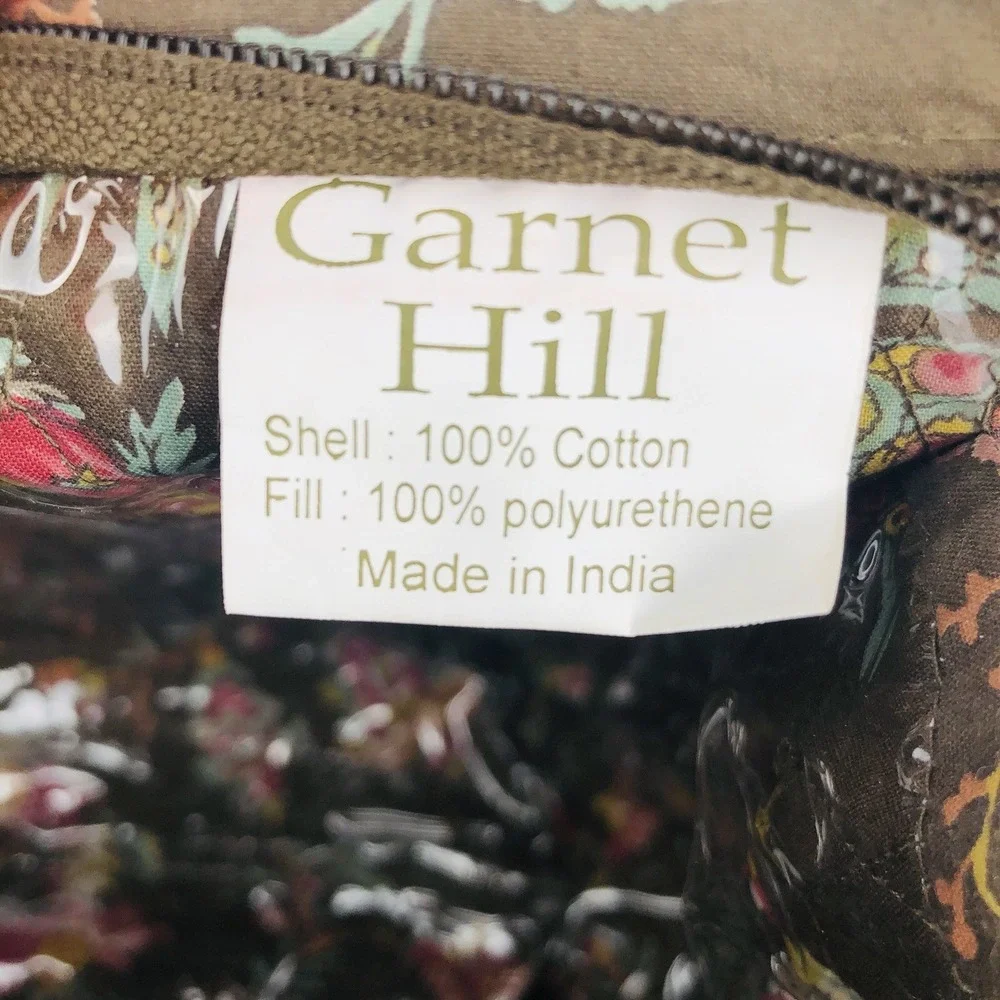 Garnet Hill 3-pc Quilted Toiletry Cosmetic Tote Purse Bag Brown Floral Set